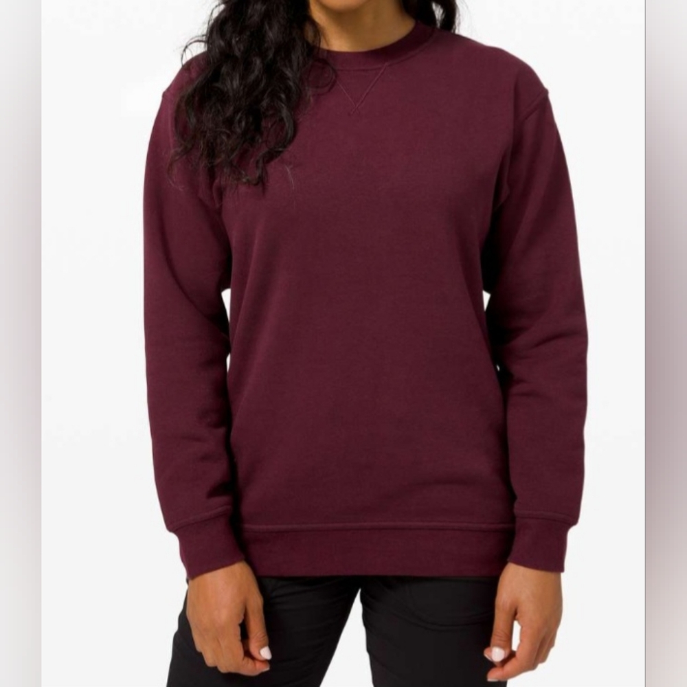 Lululemon All Yours Crew Fleece Sweatshirt Size 6. Cassis